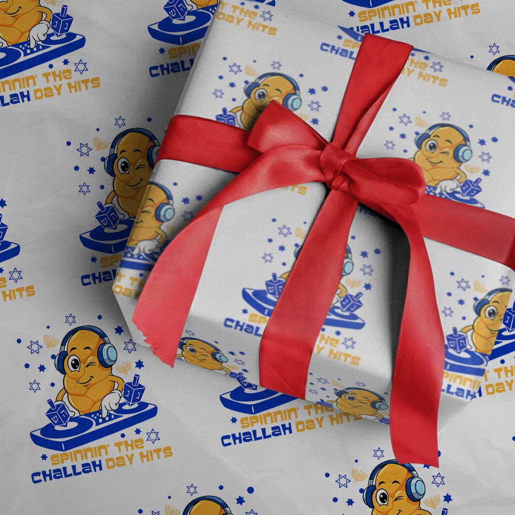 Hanukkah DJ Challah And Dreidel Wrapping Paper Roll Funny Jewish Gift - Wonder Print Shop