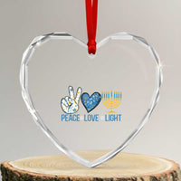 Hanukkah Heart Crystal Glass Ornament Peace Love Light Chanukah Jewish David Star - Wonder Print Shop