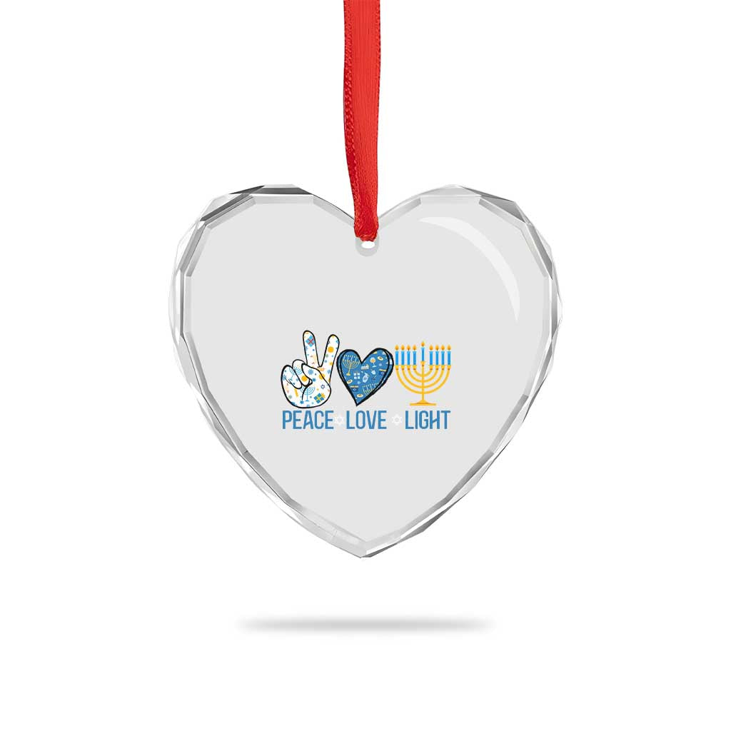 Hanukkah Heart Crystal Glass Ornament Peace Love Light Chanukah Jewish David Star - Wonder Print Shop