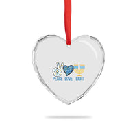 Hanukkah Heart Crystal Glass Ornament Peace Love Light Chanukah Jewish David Star - Wonder Print Shop
