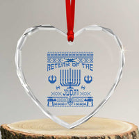 Hanukkah Holiday Heart Crystal Glass Ornament Return Of The Judai Chanukah Jewish Festival - Wonder Print Shop