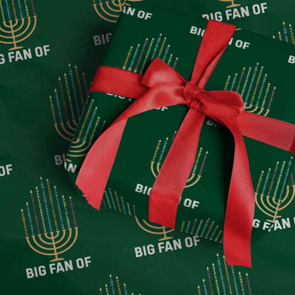 Hanukkah Human Rights Wrapping Paper Roll Big Fan Of  Democracy Immigrants And Refugees - Wonder Print Shop