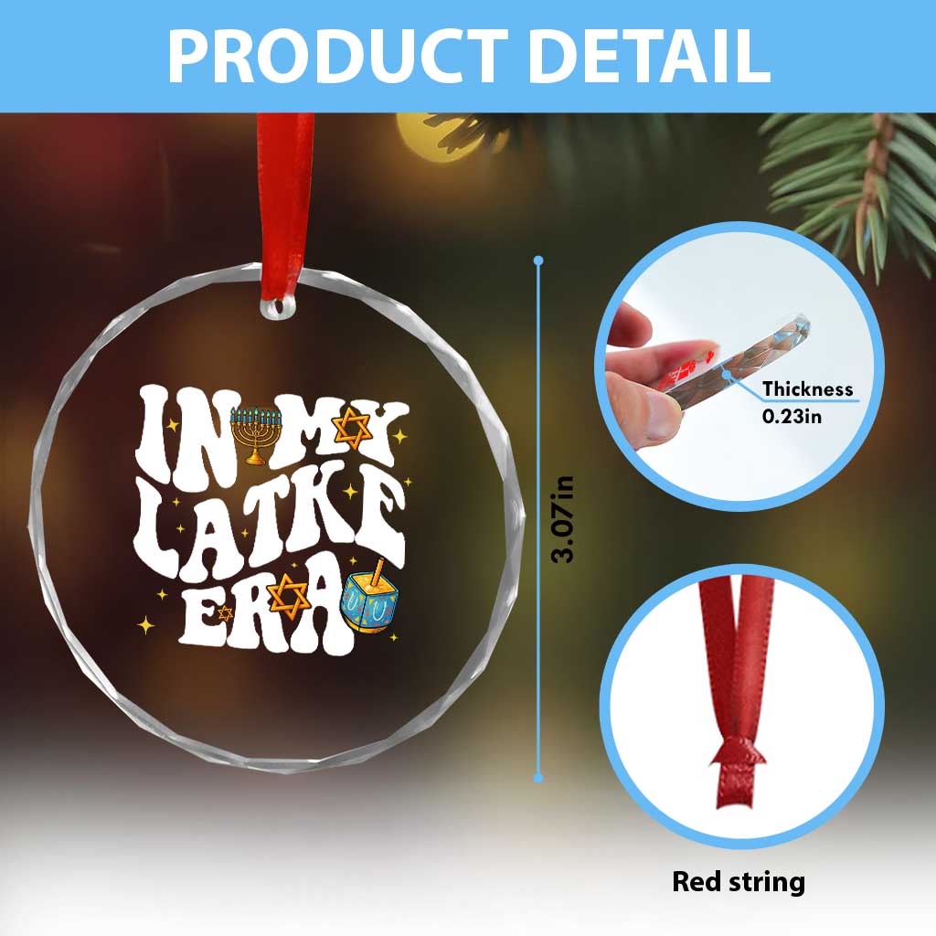 Hanukkah Jewish Holiday Gift Crystal Glass Ornament In My Latke Era - Wonder Print Shop