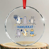 Hanukkat Crystal Glass Ornament Funny Cats Hanukkah Festival Of Lights Gift - Wonder Print Shop