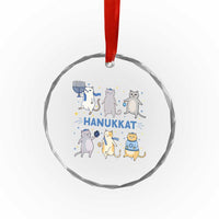 Hanukkat Crystal Glass Ornament Funny Cats Hanukkah Festival Of Lights Gift - Wonder Print Shop