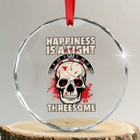 Happiness Is a Tight Threesome Crystal Glass Ornament Gothic Dart Player Gift - Wonder Print Shop