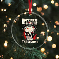 Happiness Is a Tight Threesome Crystal Glass Ornament Gothic Dart Player Gift - Wonder Print Shop