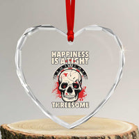 Happiness Is a Tight Threesome Heart Crystal Glass Ornament Gothic Dart Player Gift - Wonder Print Shop