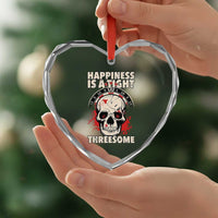 Happiness Is a Tight Threesome Heart Crystal Glass Ornament Gothic Dart Player Gift - Wonder Print Shop