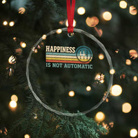 Happiness Is Not Automatic 5 Speed Manual Transmission Car Crystal Glass Ornament
