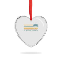 Happiness Is Not Automatic 5 Speed Manual Transmission Car Heart Crystal Glass Ornament
