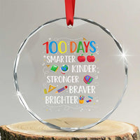 Happy 100 Days of School Crystal Glass Ornament 100th Day Kids Boys Girls Teachers Pupils