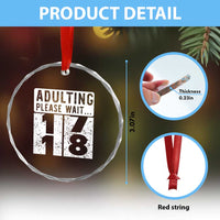 Happy 18th Birthday Crystal Glass Ornament Adulting Please Wait 18 Year Old Bday Gifts