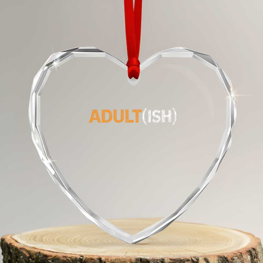 Happy 18th Birthday Heart Crystal Glass Ornament Funny Adultish 18 Year Old Bday Gifts