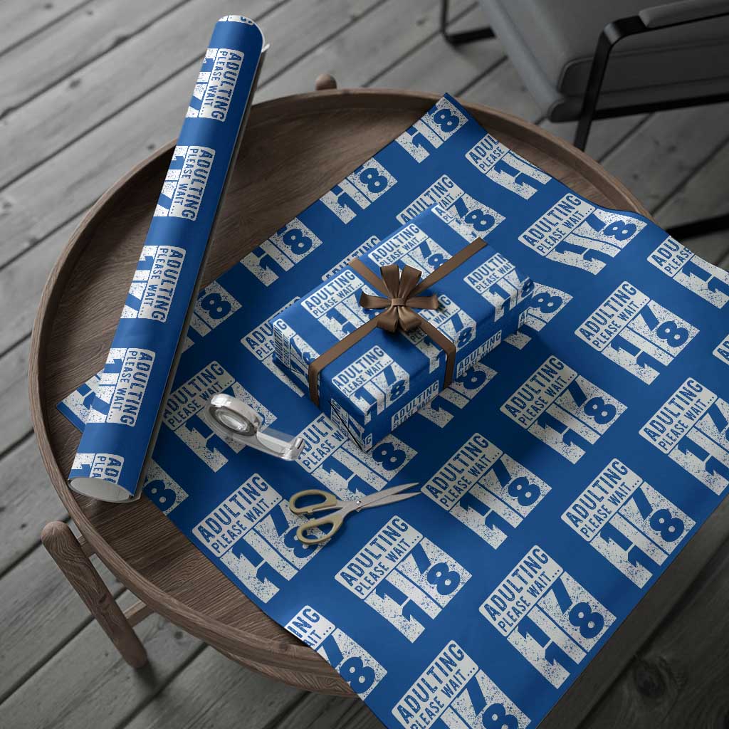 Happy 18th Birthday Wrapping Paper Roll Adulting Please Wait 18 Year Old Bday Gifts