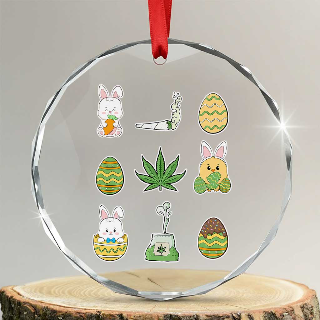 Happy 420 Easter Crystal Glass Ornament - Wonder Print Shop