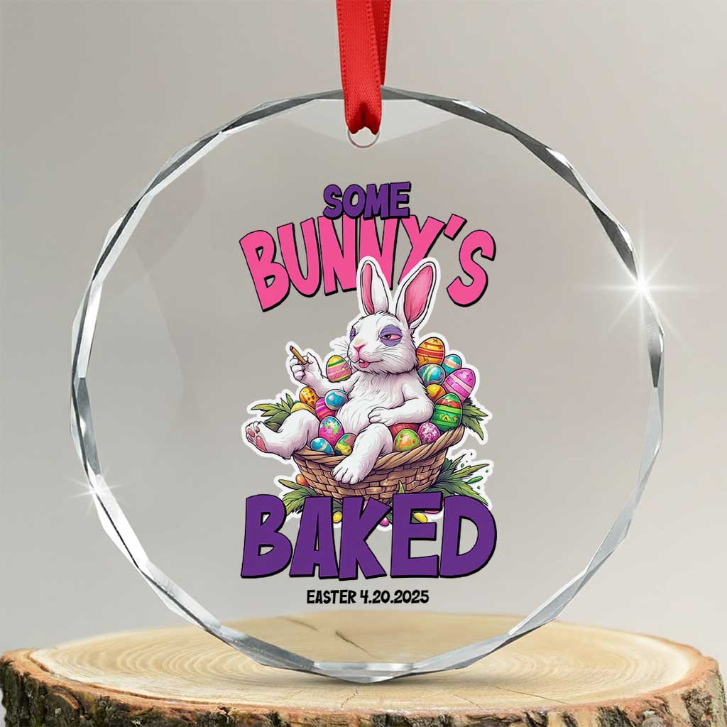 Happy 420 Easter Crystal Glass Ornament Bunny Funny Weed Smoking Rabbit Cannabis 4/20 Day - Wonder Print Shop