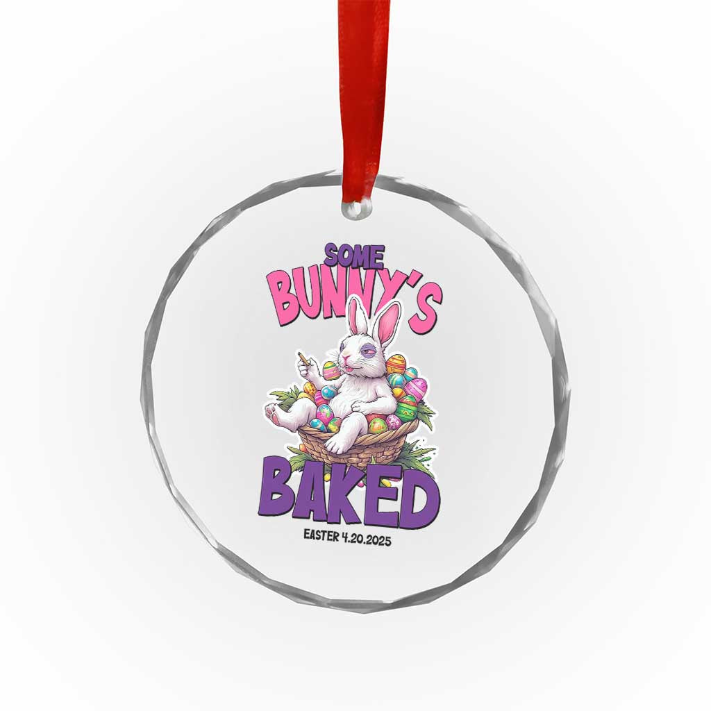 Happy 420 Easter Crystal Glass Ornament Bunny Funny Weed Smoking Rabbit Cannabis 4/20 Day - Wonder Print Shop