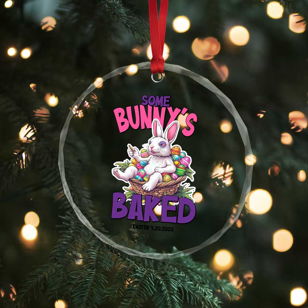 Happy 420 Easter Crystal Glass Ornament Bunny Funny Weed Smoking Rabbit Cannabis 4/20 Day - Wonder Print Shop