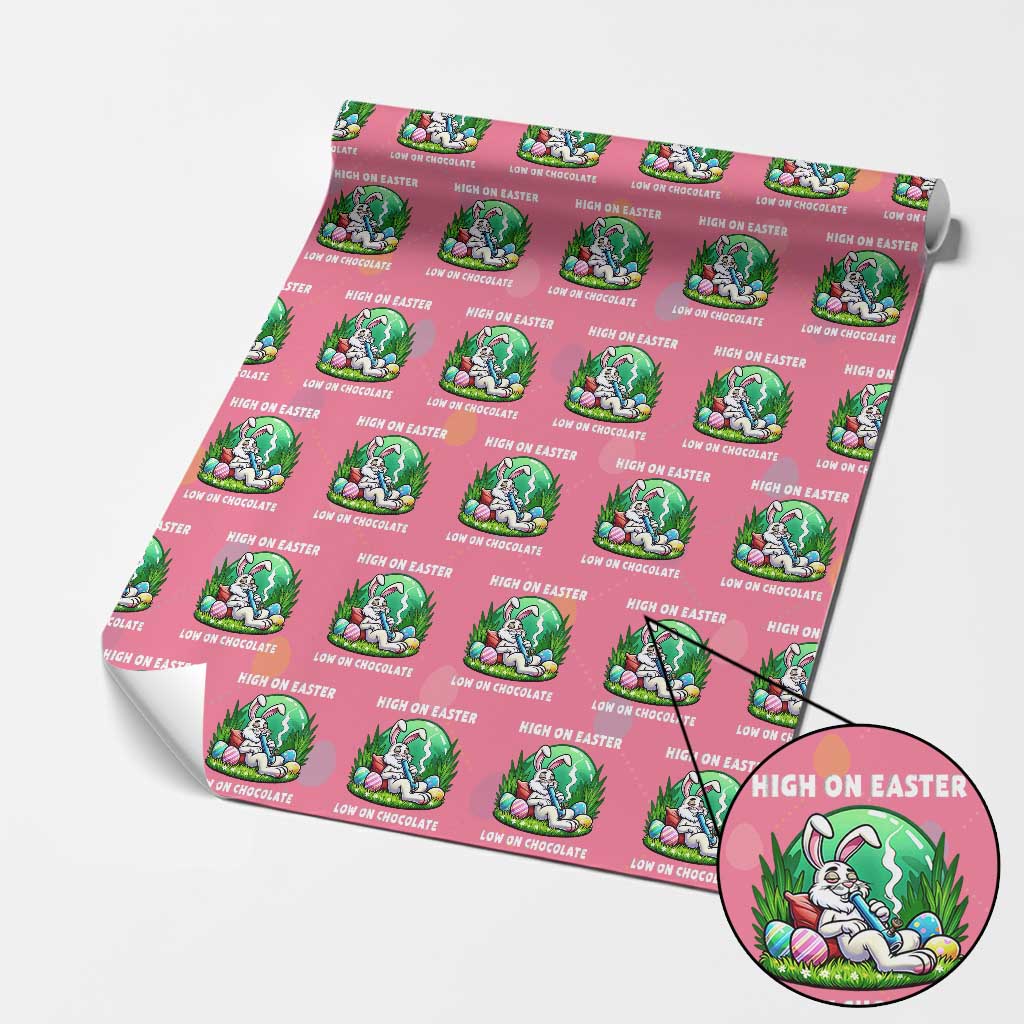 Happy 420 Easter Wrapping Paper Roll Funny Bunny Marijuana Cannabis Weed