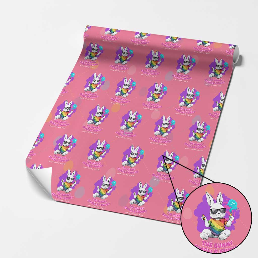 Happy 420 Easter Wrapping Paper Roll The Bunny Smells Funny