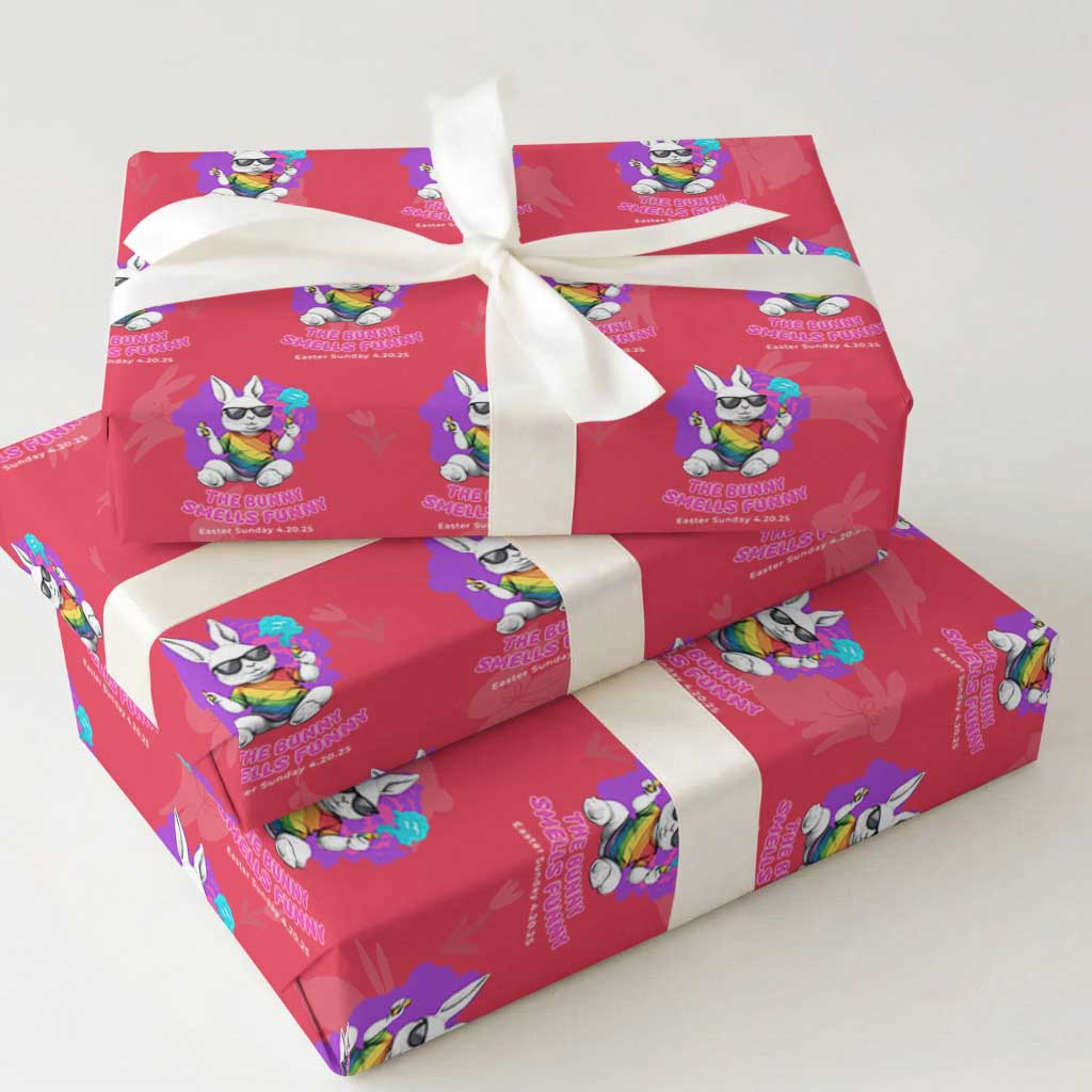 Happy 420 Easter Wrapping Paper Roll The Bunny Smells Funny