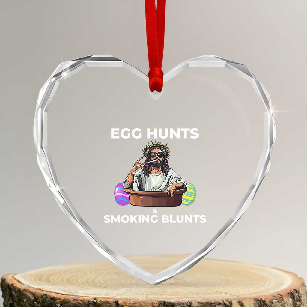Happy 420 Easter Heart Crystal Glass Ornament Blunt Stoner - Wonder Print Shop