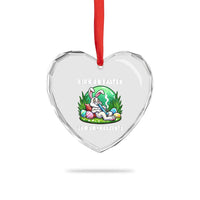 Happy 420 Easter Heart Crystal Glass Ornament Funny Bunny Marijuana Cannabis Weed - Wonder Print Shop