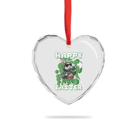 Happy 420 Easter Heart Crystal Glass Ornament Funny Smoking Easter Bunny - Wonder Print Shop