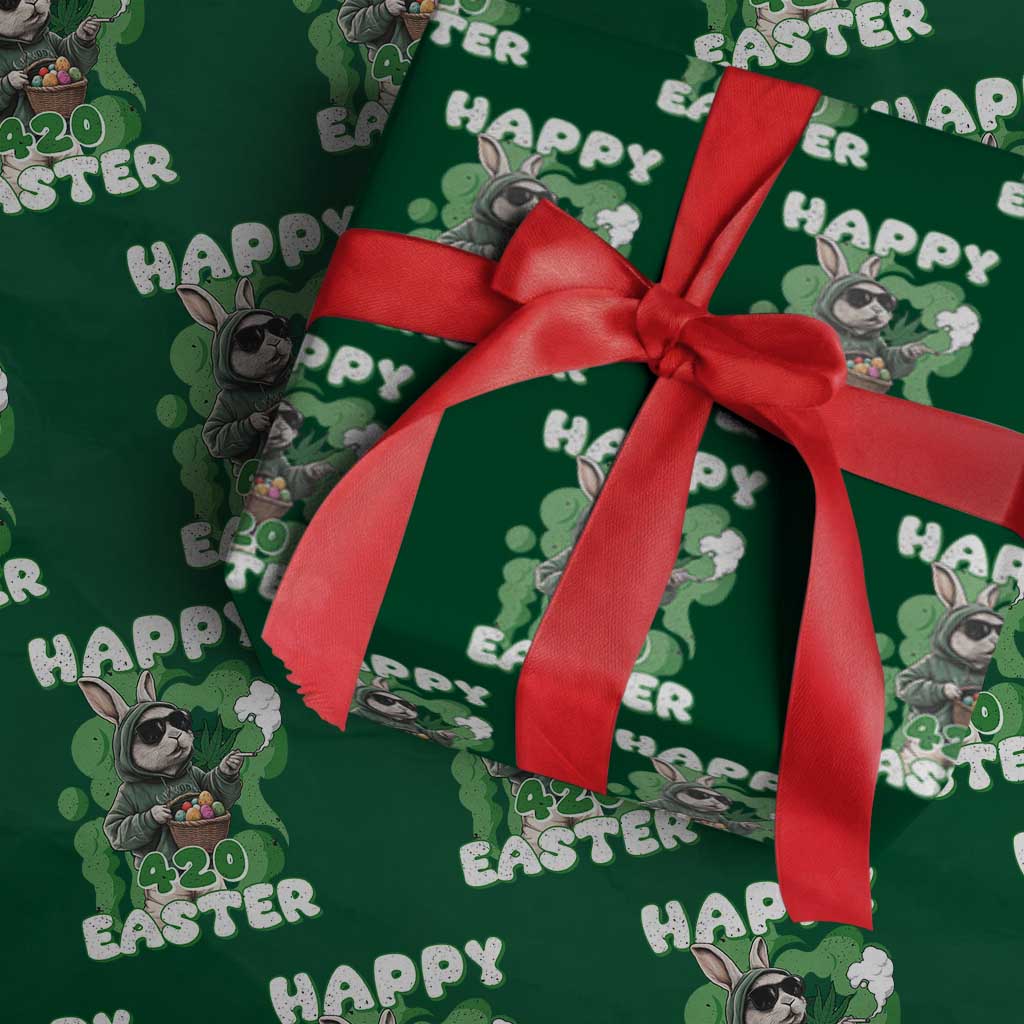 Happy 420 Easter Wrapping Paper Roll Funny Smoking Easter Bunny - Wonder Print Shop