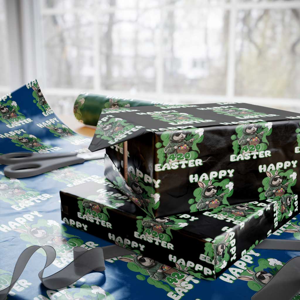 Happy 420 Easter Wrapping Paper Roll Funny Smoking Easter Bunny - Wonder Print Shop