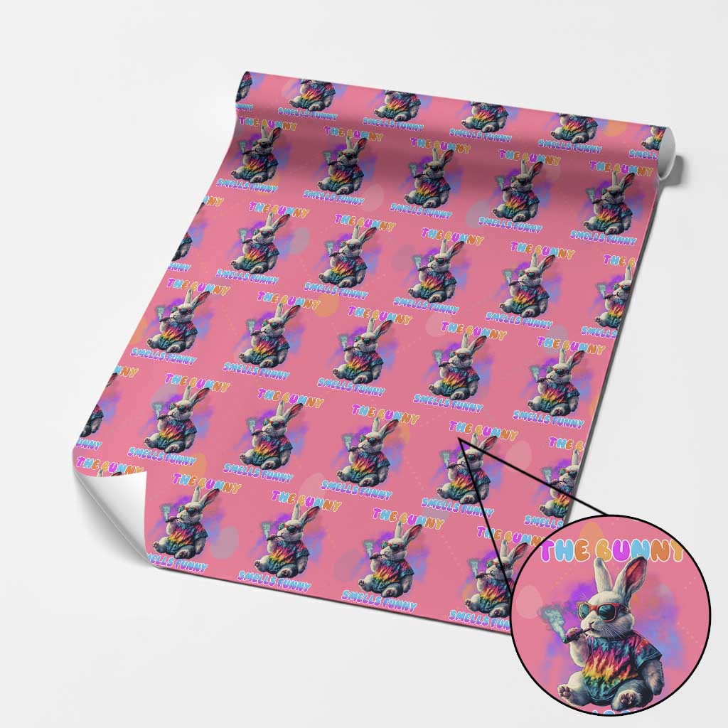 Happy 420 Easter Wrapping Paper Roll Funny Smoking Easter Bunny Smells Funny Easter
