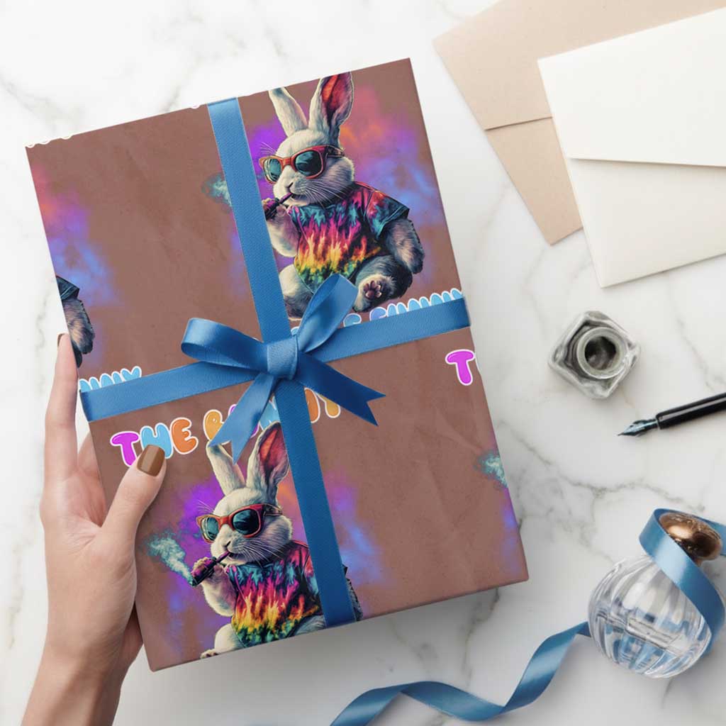 Happy 420 Easter Wrapping Paper Roll Funny Smoking Easter Bunny Smells Funny Easter - Wonder Print Shop