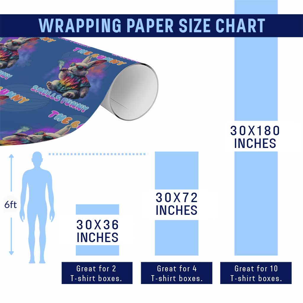 Happy 420 Easter Wrapping Paper Roll Funny Smoking Easter Bunny Smells Funny Easter