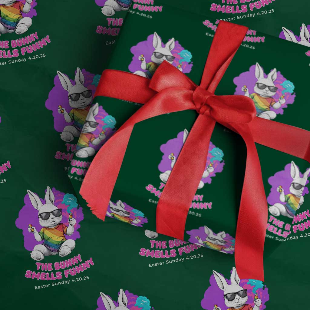 Happy 420 Easter Wrapping Paper Roll The Bunny Smells Funny - Wonder Print Shop