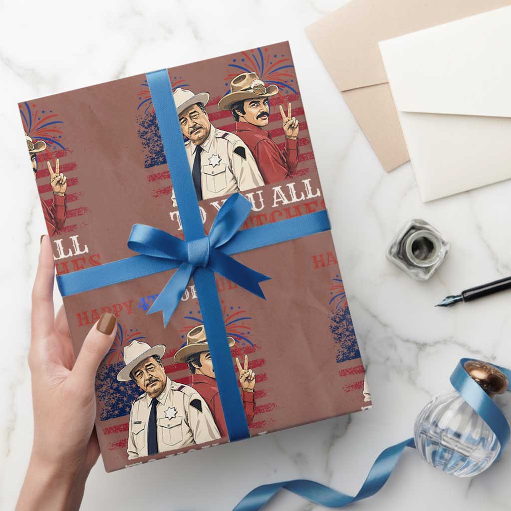 Happy 4th of July To All You Sumbitches Country Humor Wrapping Paper Roll Vintage Southern Cowboy Patriotic Graphic
