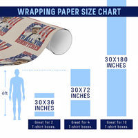 Happy 4th of July To All You Sumbitches Funny Sheriff Patriotic Graphic Wrapping Paper Roll Retro Movie Quote Inspo Country Humor