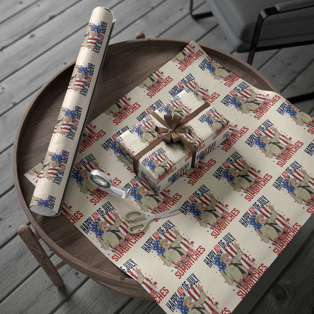 Happy 4th Of July To All You Sumbitches Wrapping Paper Roll Funny USA 250th Anniversary Independence Day
