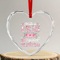Happy 60th Birthday Floral Heart Crystal Glass Ornament Made In 1965 60 Years of Perfection - Wonder Print Shop