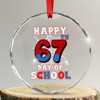 Happy 67th Day Of School Crystal Glass Ornament Boys Girls Spider 67 Days - Wonder Print Shop