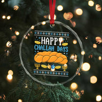 Happy Challah Days Crystal Glass Ornament Ugly Hanukkah Food Lover Gift - Wonder Print Shop