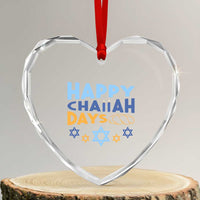 Happy Challah Days Heart Crystal Glass Ornament Hanukkah Holiday Gift - Wonder Print Shop