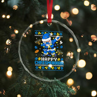 Happy Chrismukkah Merry Xmas Hanukkah Crystal Glass Ornament Dabbing Santa Ugly Chanukah Jewish TS10