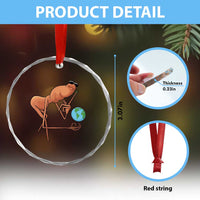 Happy Earth Day Crystal Glass Ornament Funny Marcus The Worm Eco Friendly