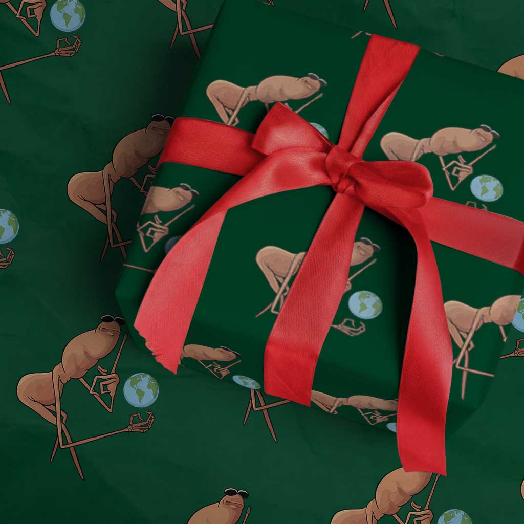 Happy Earth Day Wrapping Paper Roll Funny Marcus The Worm Eco Friendly