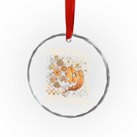 Happy Fall Resist Fascism Crystal Glass Ornament Halloween Fall Pumpkin - Wonder Print Shop