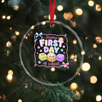 Happy First Day Of School Cute Kawaii Squishy Back To School Graphic Crystal Glass Ornament