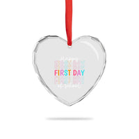 Happy First Day of School Heart Crystal Glass Ornament Positive Vibe Teacher and Student Gift