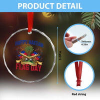 Happy Haitian Flag Day Celebration Graphic Crystal Glass Ornament May 18 National Pride Haiti Heritage