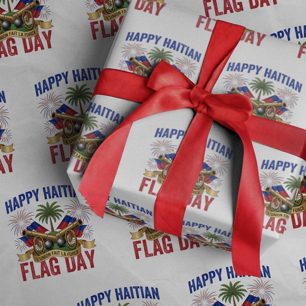 Happy Haitian Flag Day Celebration Graphic Wrapping Paper Roll May 18 National Pride Haiti Heritage